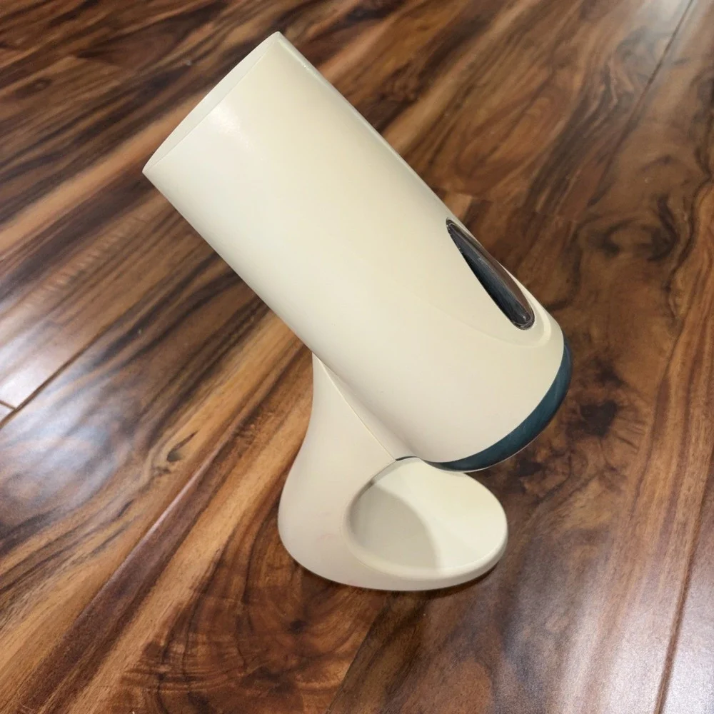 Vintage Dixie Cup Dispenser 5oz Cup Countertop Stand Retro Beige Blue/Green